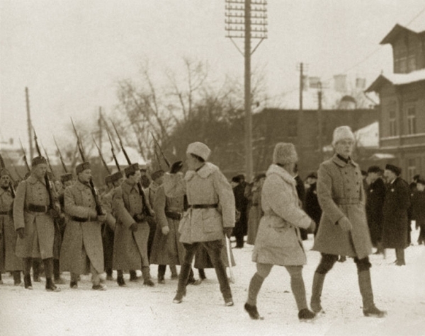  Финны активно участвовали в событиях Гражданской войны в России. На фото - прибытие финских добровольцев в Ревель (Таллин) в декабре 1918 г.