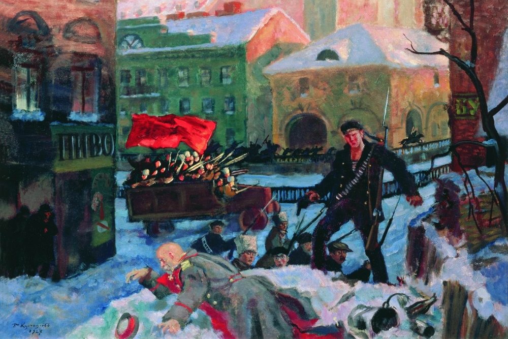 Б.Кустодиев. Октябрь в Петрограде. 1927 год.