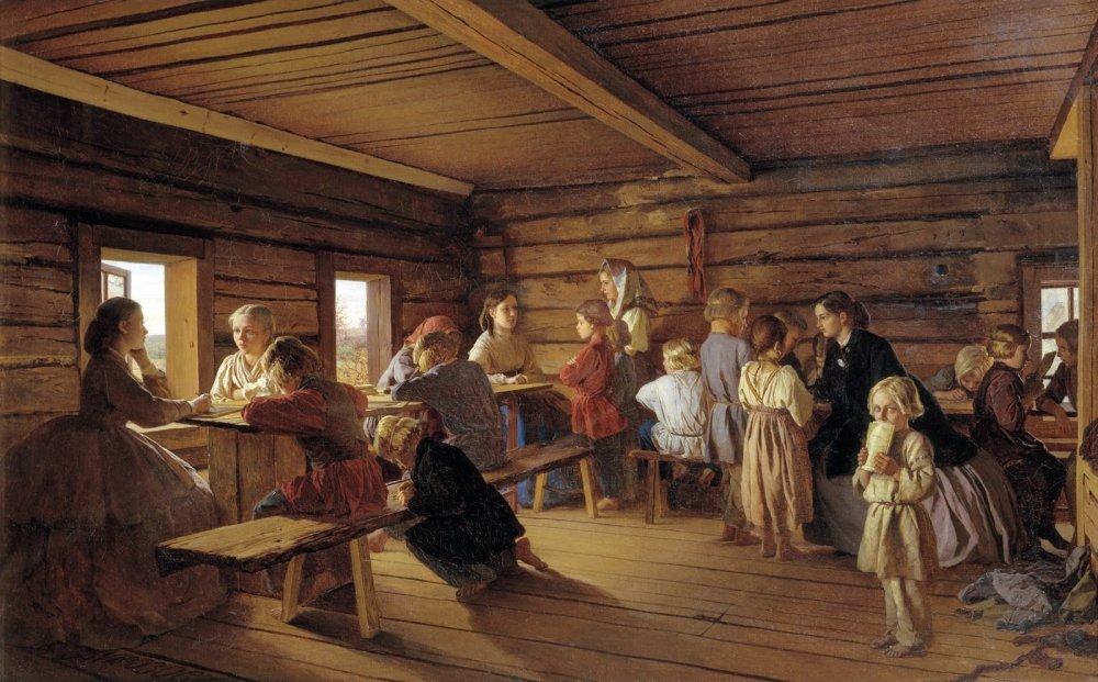 А. Морозов. Сельская бесплатная школа. 1865 год.