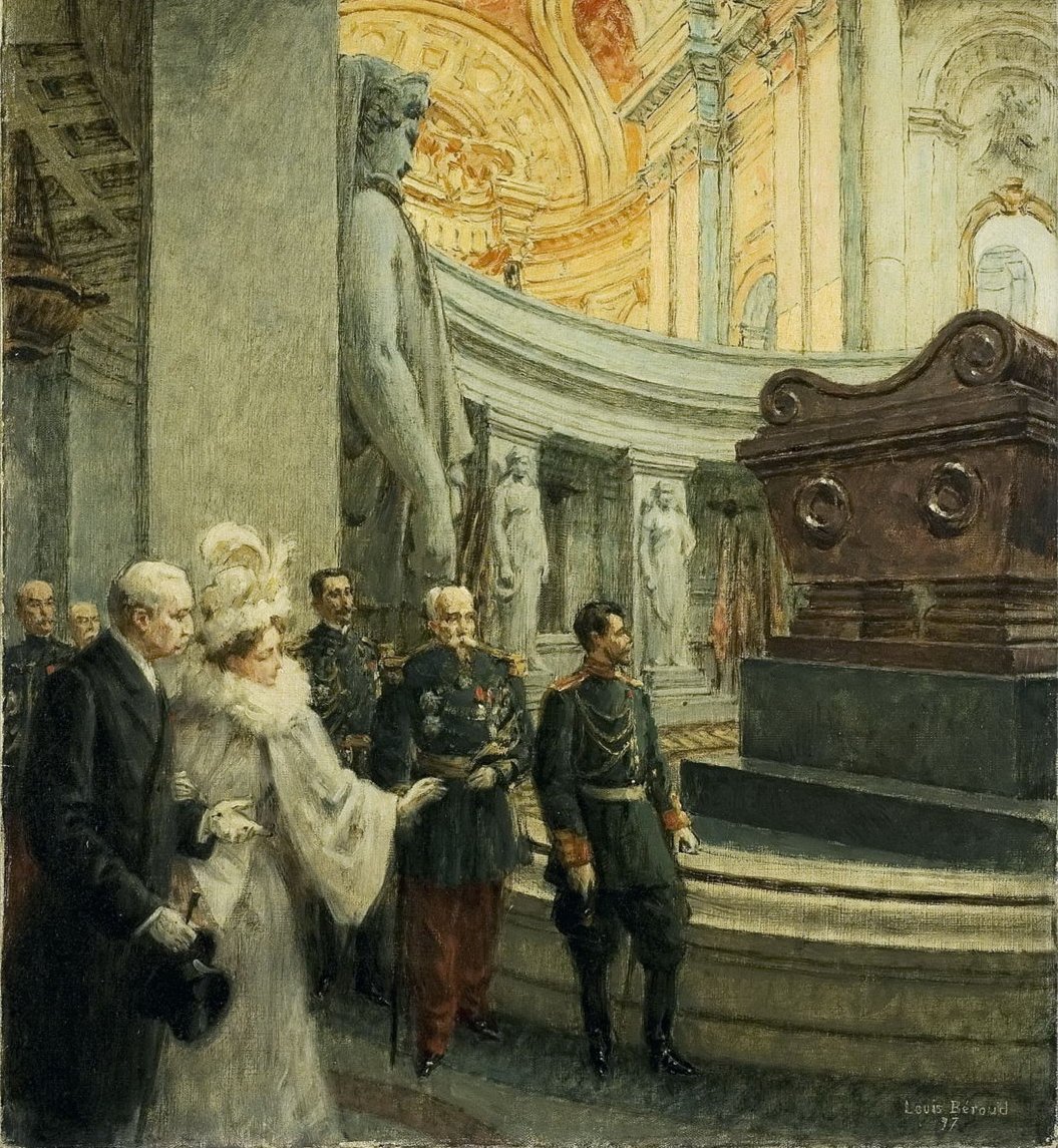 Л. Беру. Николай II у гробницы Наполеона в соборе Дома инвалидов. 1897 г.