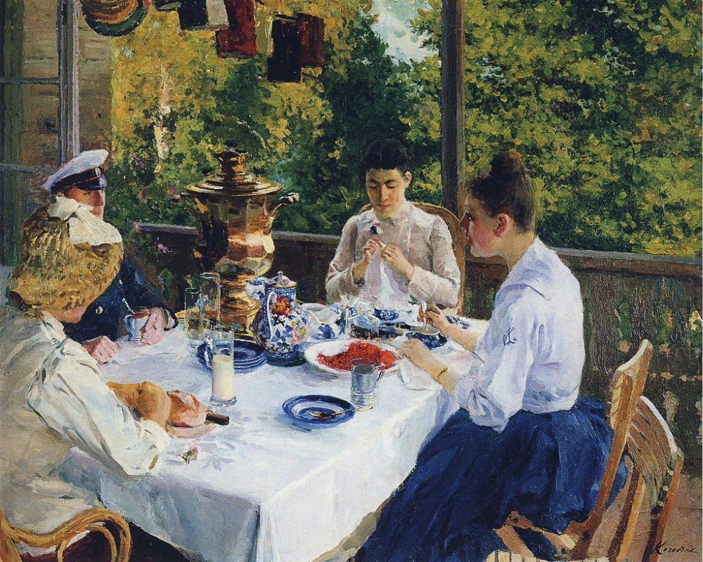 К. Коровин. За чайным столом. 1888 год.