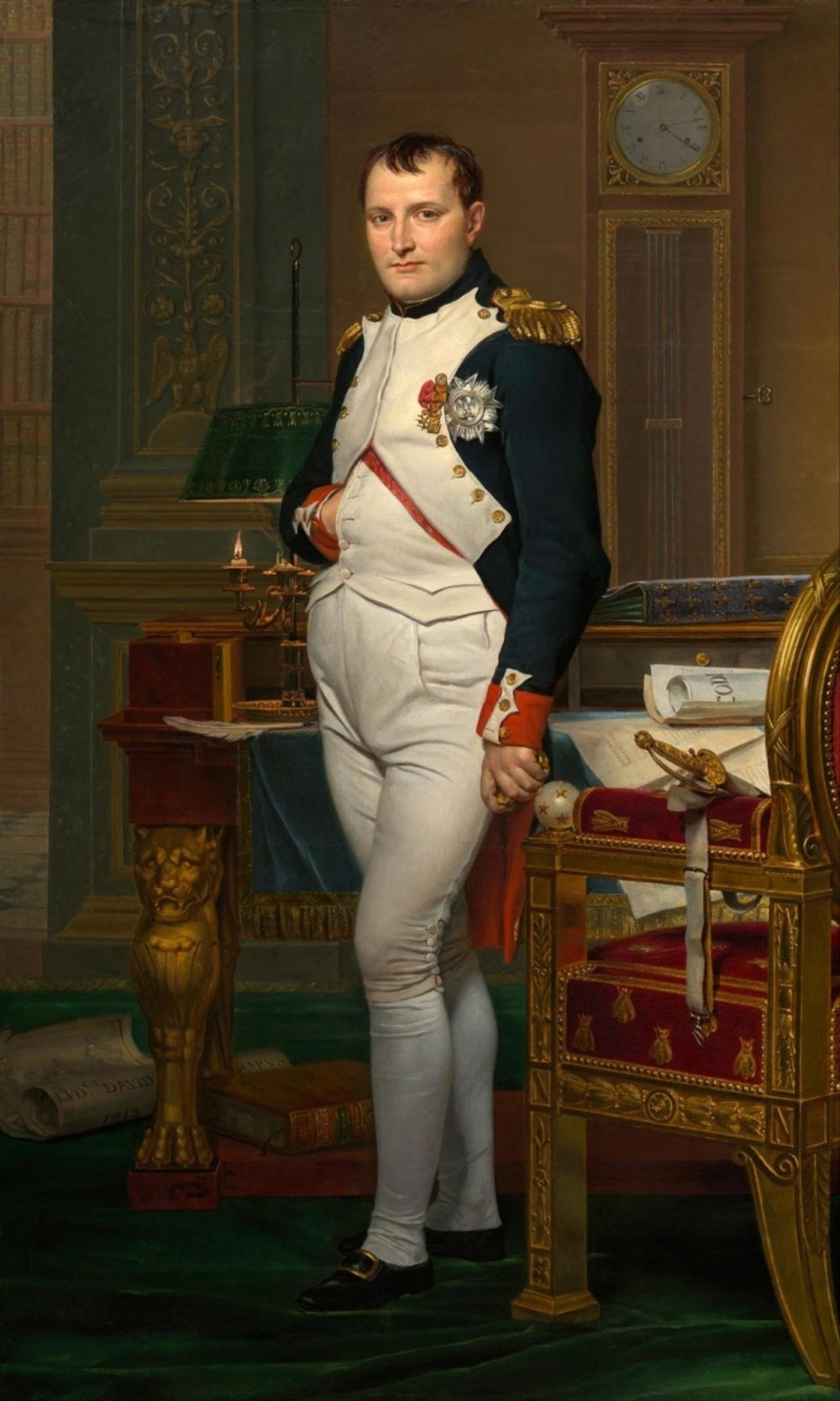 Ж.Л.Давид. Наполеон в своем кабинете в Тюильри (фрагмент). 1812 год.