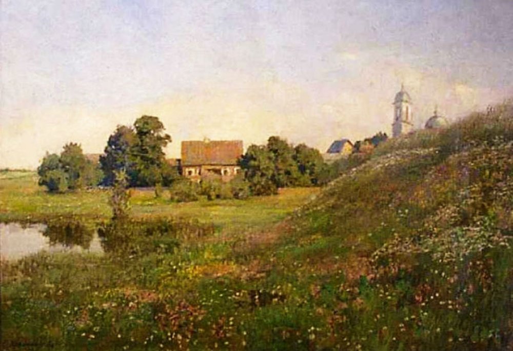 С. Кувшинникова. Плес. Пейзаж с церковью. 1893 год.