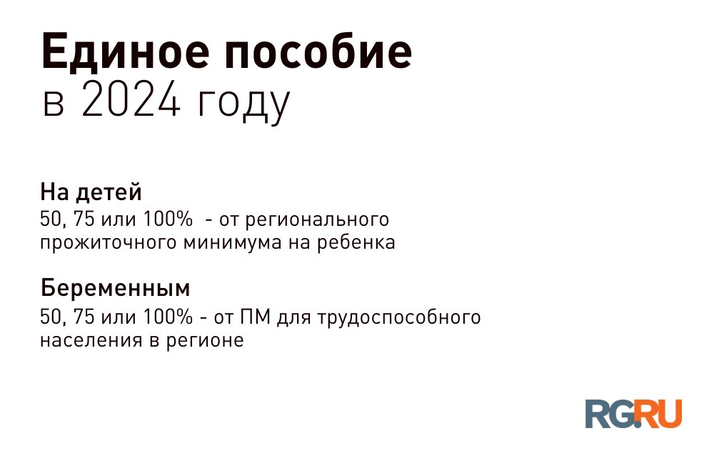 Единое пособие на детей в 2024: размер, условия, как получить - Российская  газета